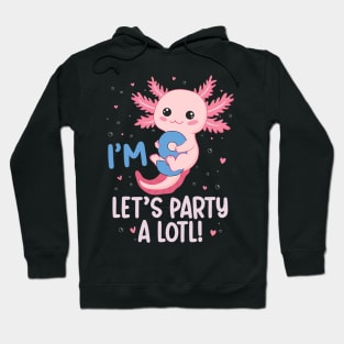 Funny 9th Birthday I'm 9 Years Old lets party Axolotl Hoodie
